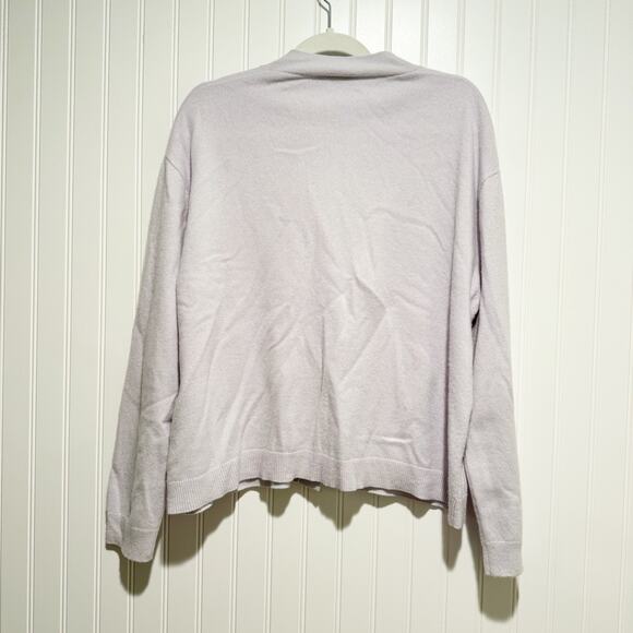 Scanlan Theodore Cashmere Cardigan Lilac Gray Cozy Size Large - Picture 7 of 7